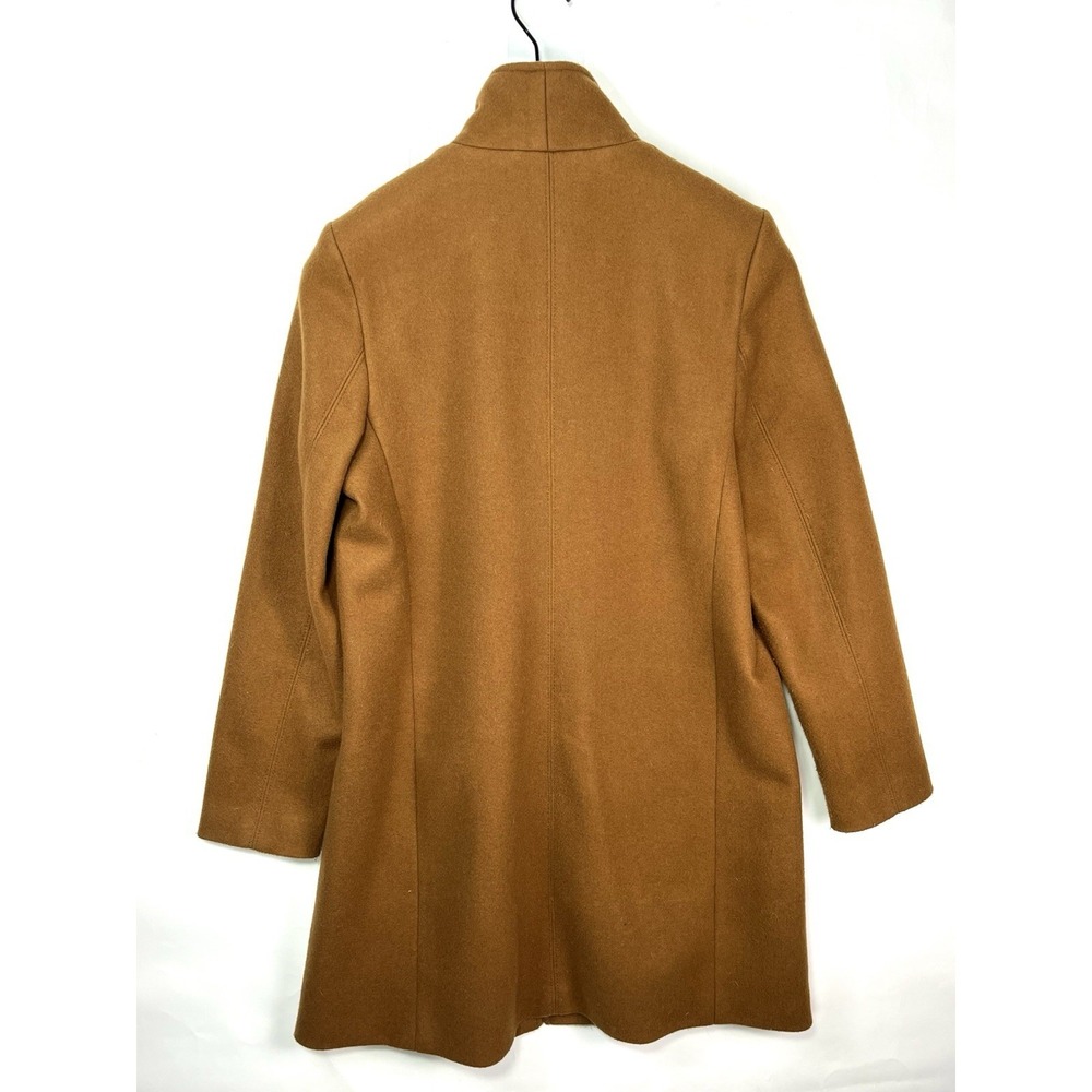 Women's Old Navy Dark Camel Wool Blend Funnel Neck Pea Coat Sz M Winter Chic EUC - Picture 8 of 8